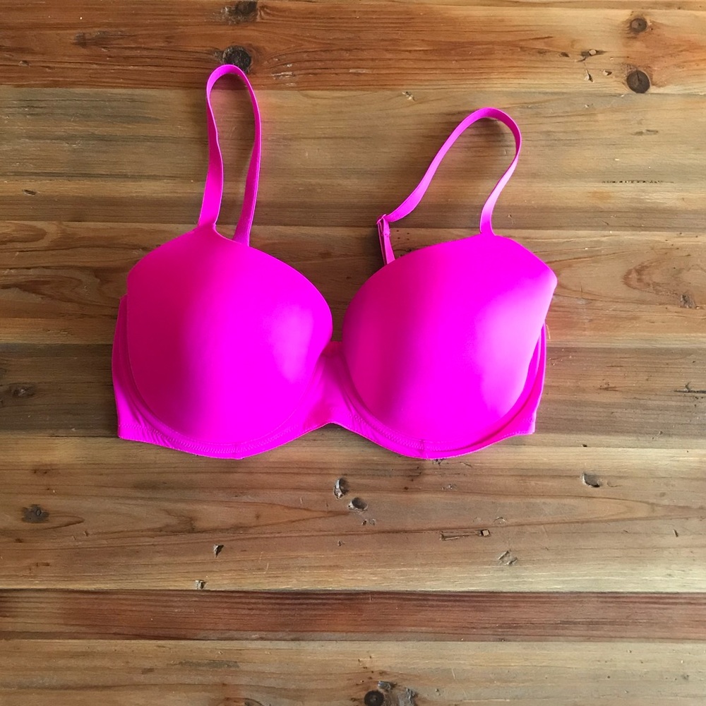 Plain Hot Pink Bra